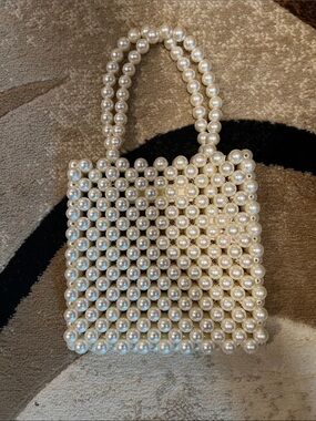 J Crew Pearl Beaded Small Tote Bag